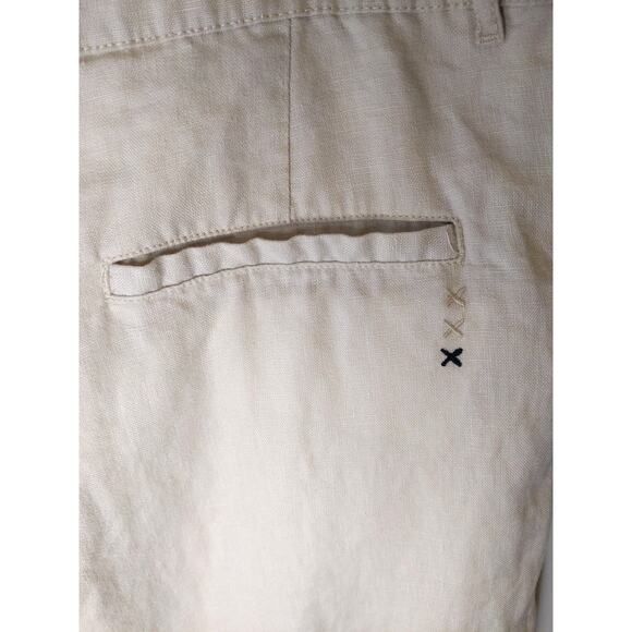 MUJI 100% Pure Linen Shorts Size 36 Cream Minimalist Japanese Summer Menswear - Picture 3 of 8